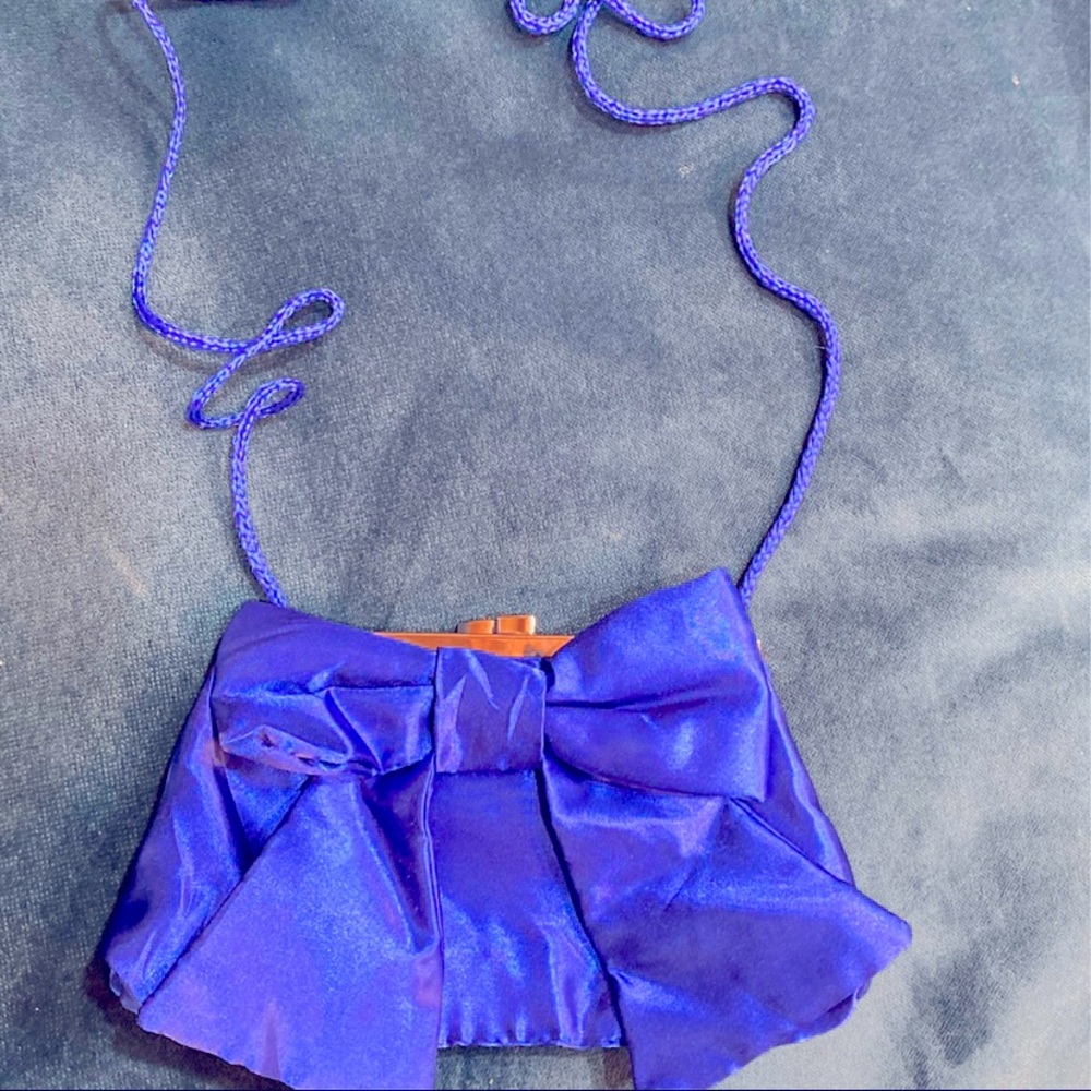 Royal blue satin purse